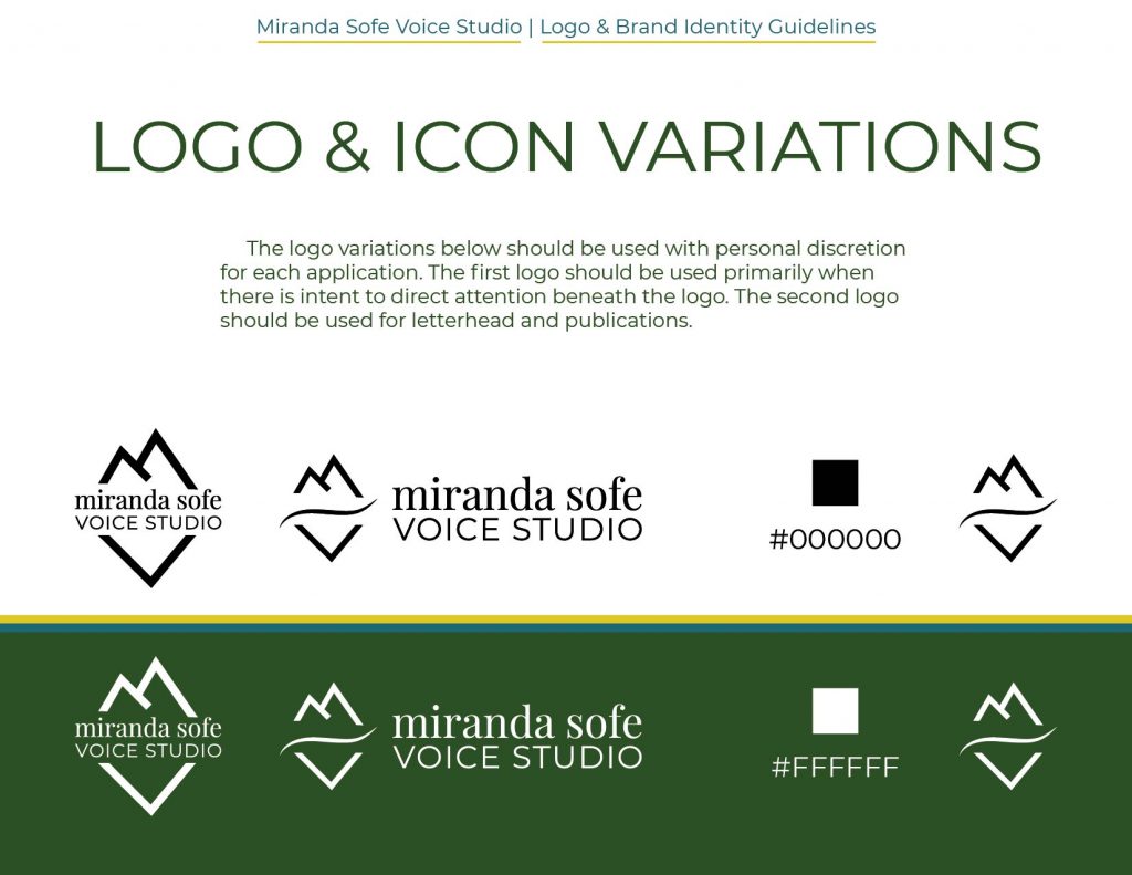Miranda Sofe Voice Studio Logo & Icon Variations